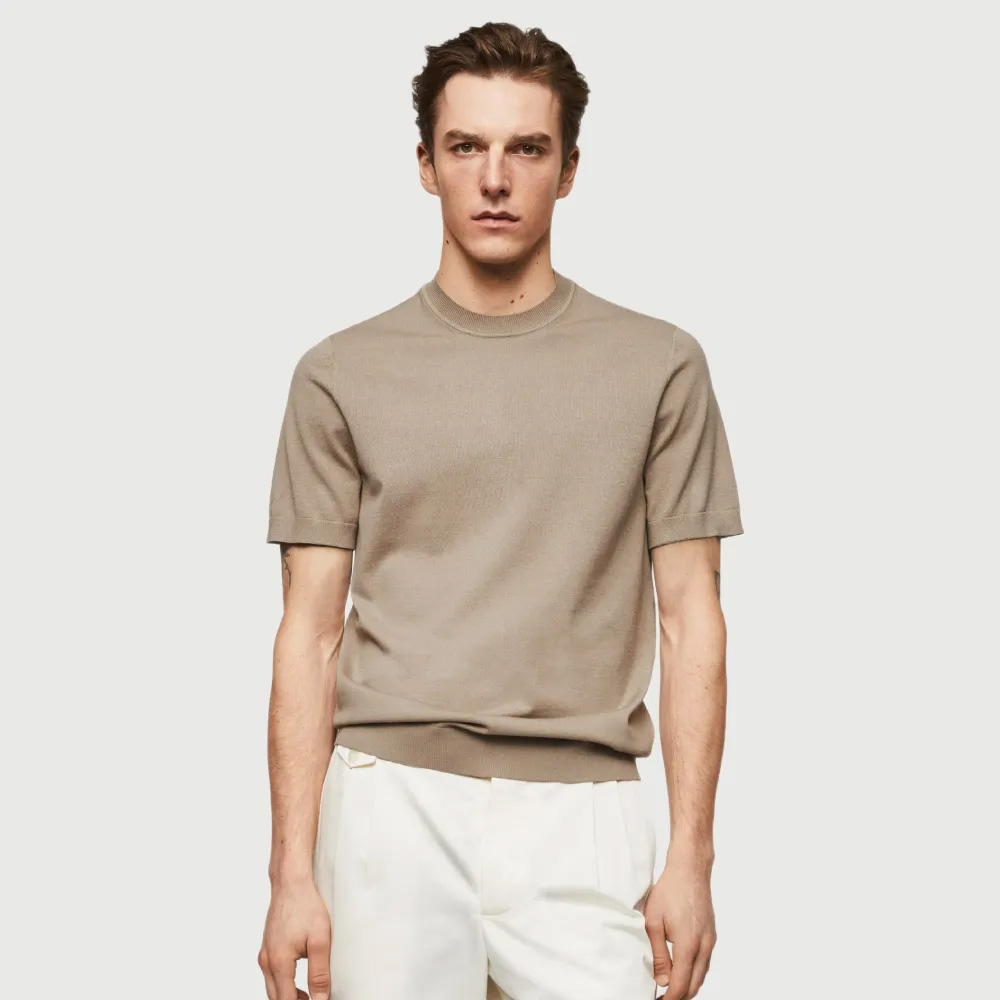 Fine-Knit Men T-shirt
