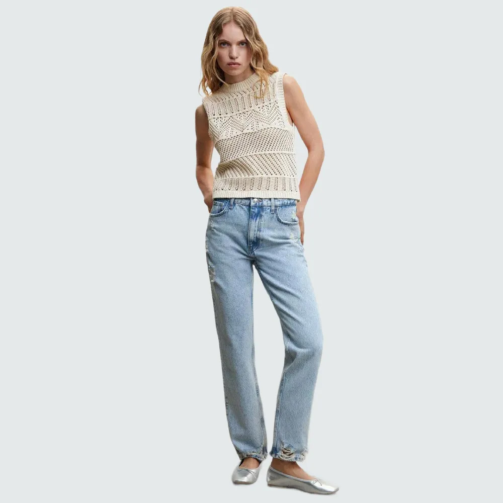 Openwork Knit Cotton Top3